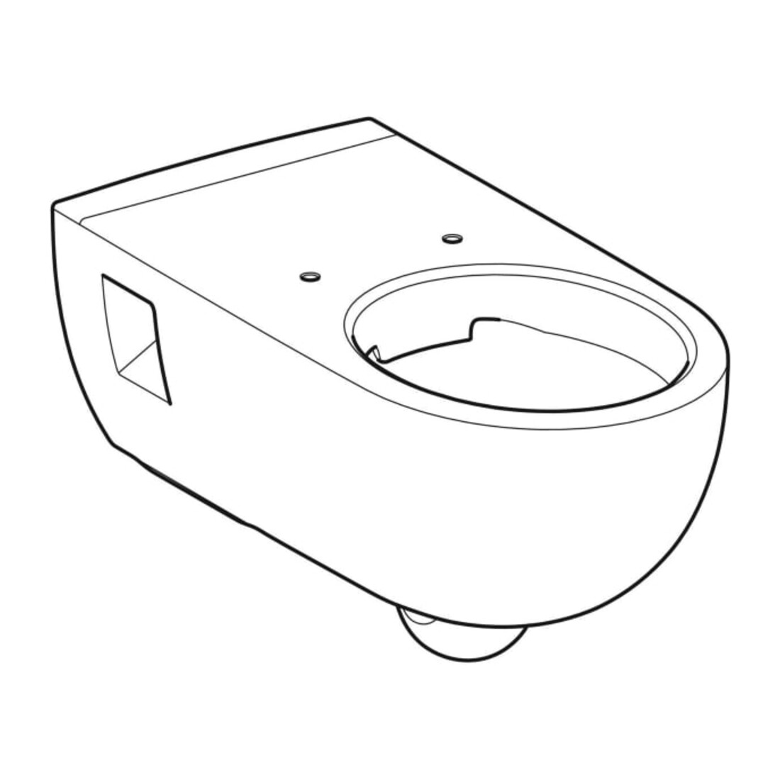 Geberit WC suspendu, cuvette à chasse profonde Renova Comfort blanc, 5/6 l, forme partiellement fermée, sans rebord