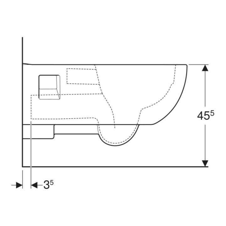 Geberit WC suspendu, cuvette à chasse profonde Renova Comfort blanc, 5/6 l, forme partiellement fermée, sans rebord