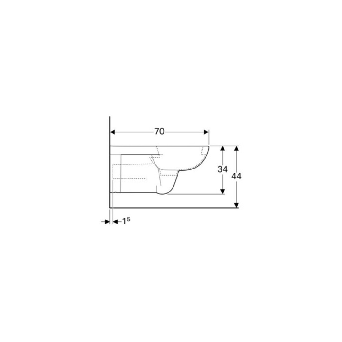 Geberit WC suspendu, cuvette à chasse profonde Renova Comfort blanc, 6 l, projection prolongée