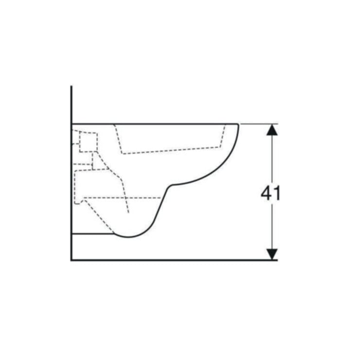 Geberit WC suspendu, cuvette à chasse profonde Renova Compact sq 6/5 l, profondeur réduite, blanc