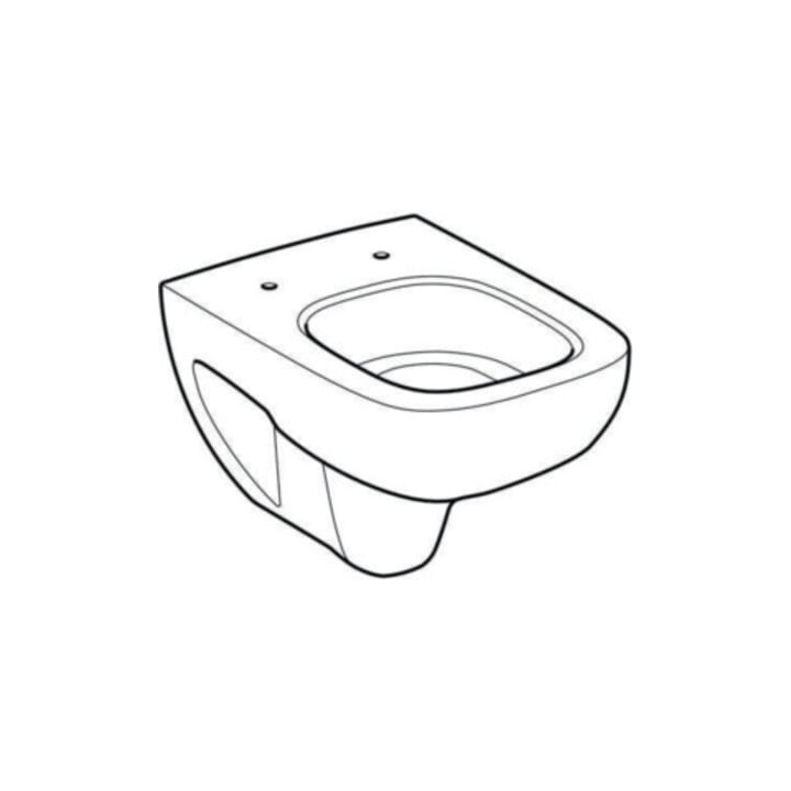Geberit WC suspendu, cuvette à chasse profonde Renova Compact sq 6/5 l, profondeur réduite, blanc