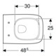Geberit WC suspendu, cuvette à chasse profonde Renova Compact sq 6/5 l, profondeur réduite, blanc