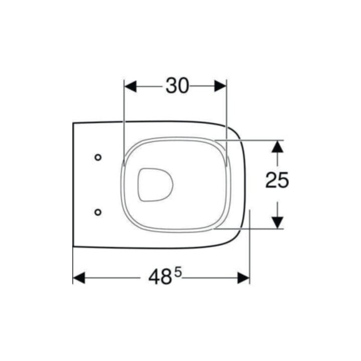 Geberit WC suspendu, cuvette à chasse profonde Renova Compact sq 6/5 l, profondeur réduite, blanc