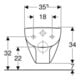Geberit WC suspendu, cuvette à chasse profonde Renova Compact sq 6/5 l, profondeur réduite, blanc