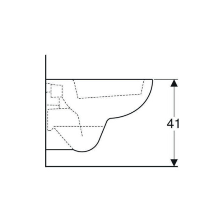 Geberit WC suspendu, cuvette à chasse profonde Renova Compact sq 6/5 l, profondeur réduite, blanc