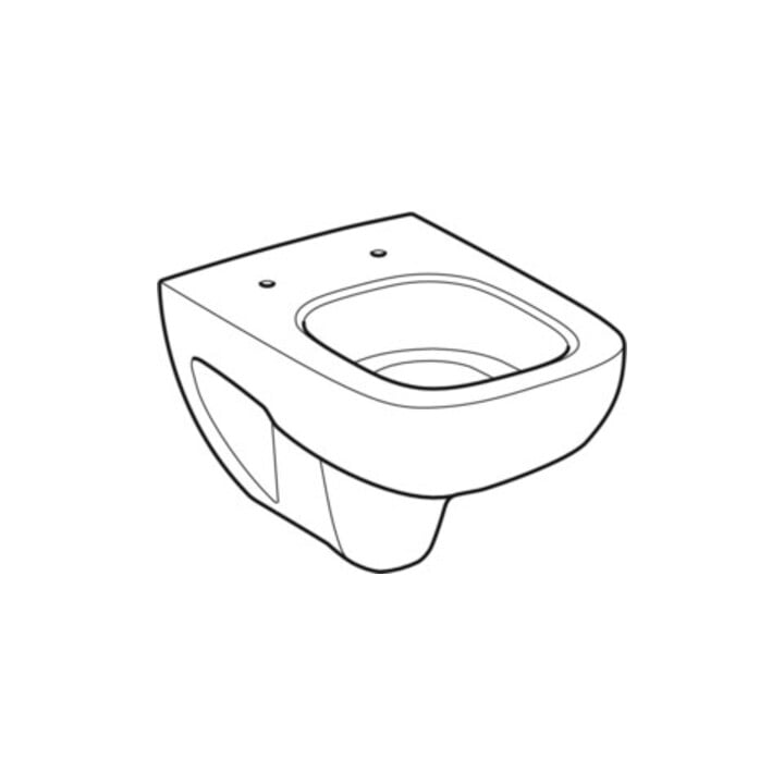 Geberit WC suspendu, cuvette à chasse profonde Renova Compact sq 6/5 l, profondeur réduite, blanc