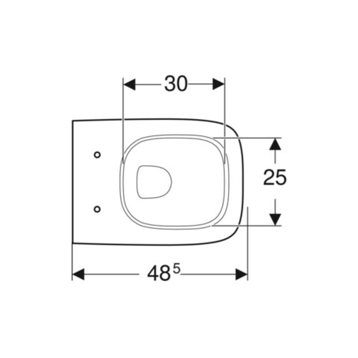 Geberit WC suspendu, cuvette à chasse profonde Renova Compact sq 6/5 l, profondeur réduite, blanc