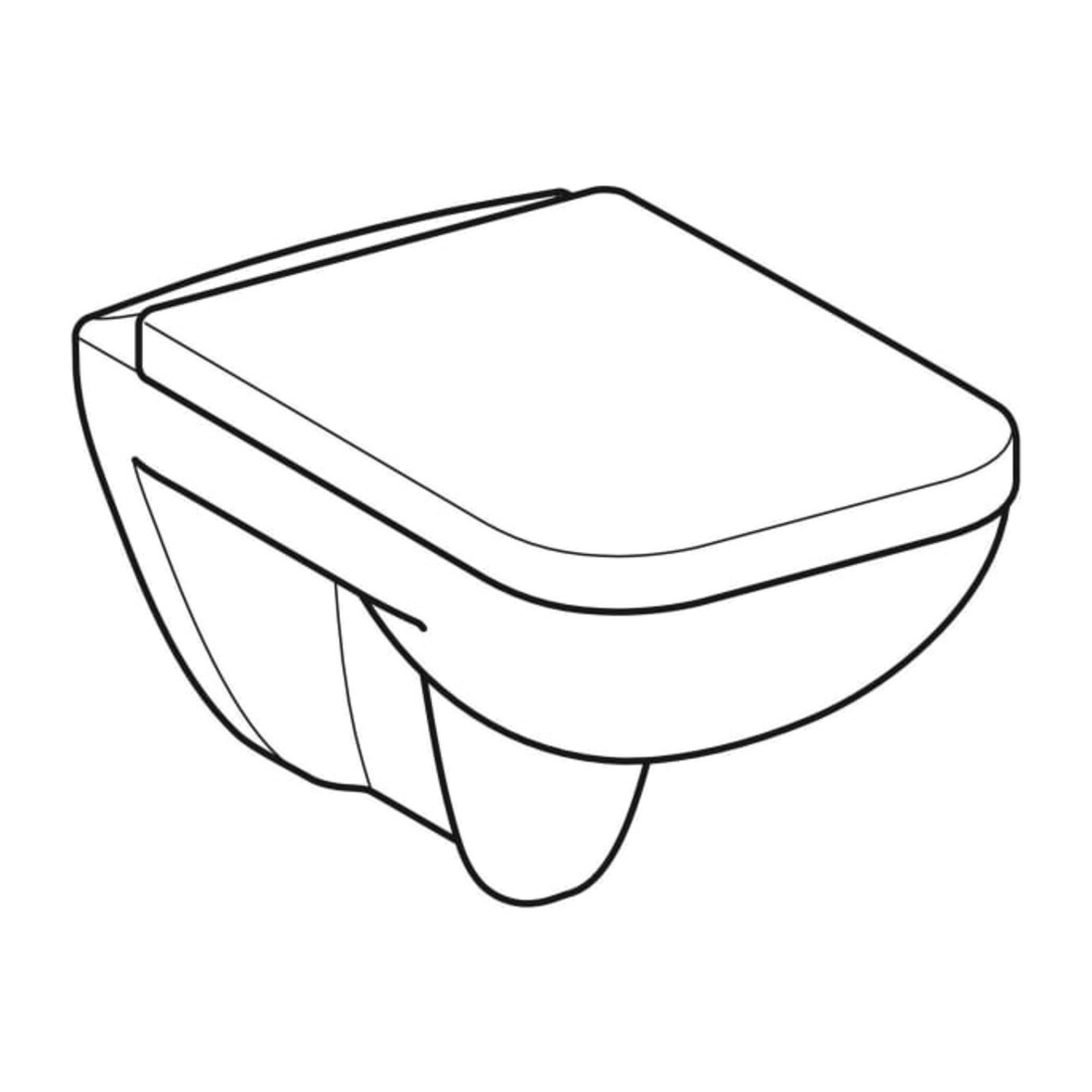 Geberit WC suspendu, cuvette à chasse profonde Renova Plan 6/5 l, avec abattant, blanc