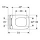 Geberit WC suspendu, cuvette à chasse profonde Renova Plan 6/5 l, avec abattant, blanc