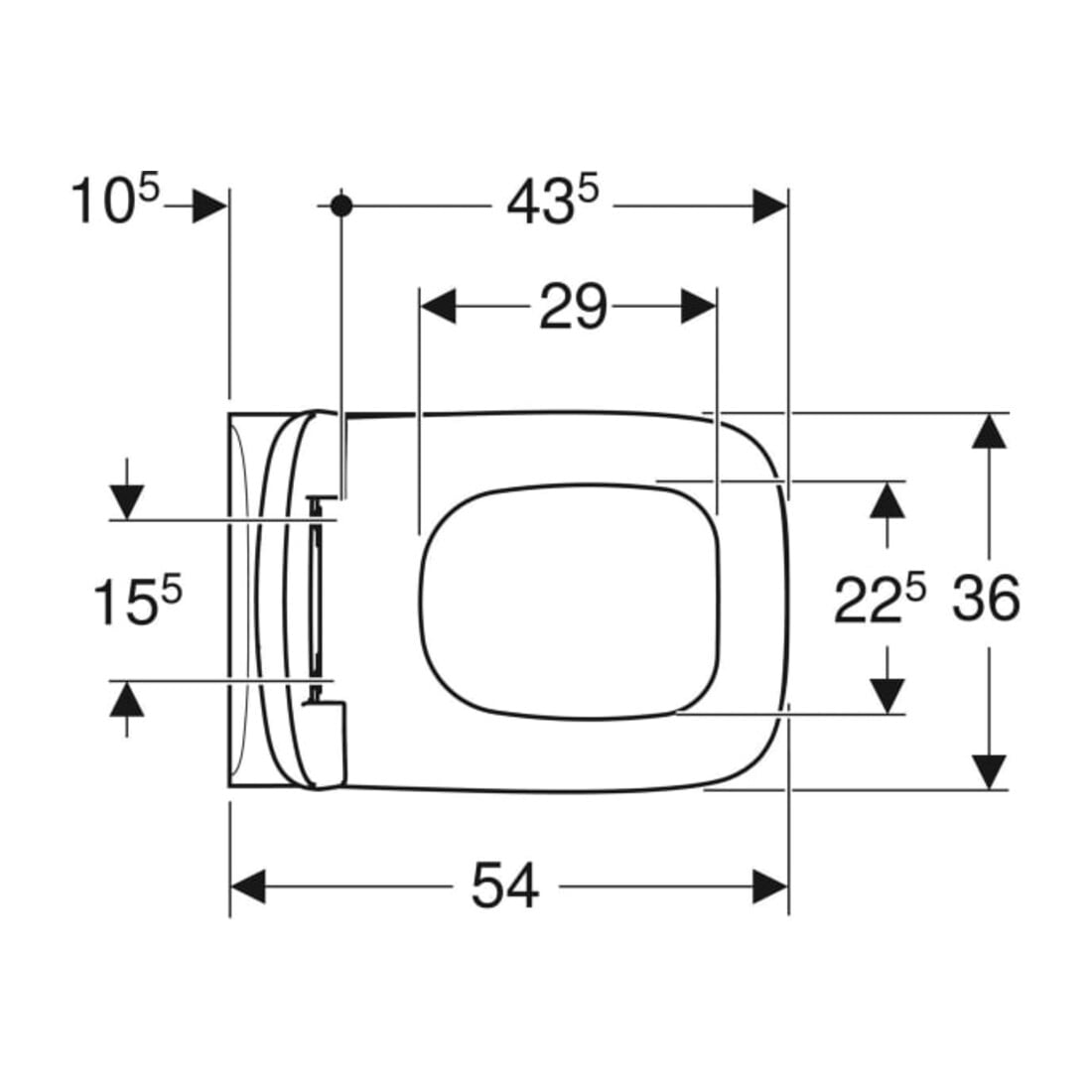 Geberit WC suspendu, cuvette à chasse profonde Renova Plan 6/5 l, avec abattant, blanc