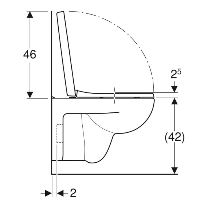Geberit WC suspendu, cuvette à chasse profonde Renova Plan 6/5 l, avec abattant, blanc