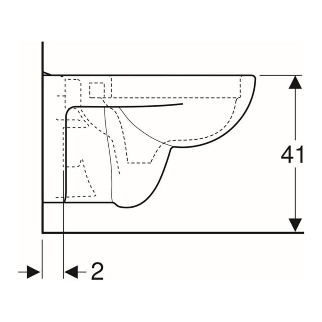 Geberit WC suspendu, cuvette à chasse profonde Renova Plan 6/5 l, sans bride, blanc KeraTect