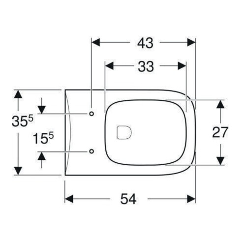 Geberit WC suspendu, cuvette à chasse profonde Renova Plan 6/5 l, sans bride, blanc KeraTect