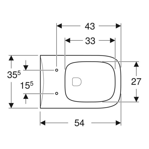 Geberit WC suspendu, cuvette à chasse profonde Renova Plan 6/5 l, sans bride, blanc KeraTect