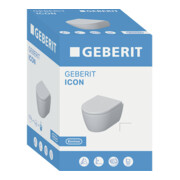 Geberit WC suspendu, cuvette à chasse profonde Set iCon 36x49cm, vrk A, ge F., sans rebord, avec siège, blanc-2