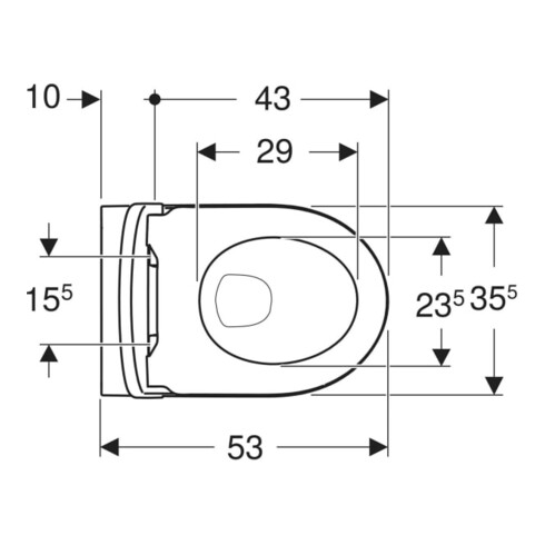 Geberit WC suspendu, cuvette à chasse profonde Set iCon 36x53cm, blanc, sans bride, avec abattant, blanc mat