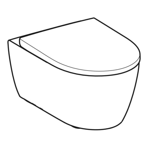 Geberit WC suspendu, cuvette à chasse profonde Set iCon 36x53cm, blanc, sans bride, avec abattant, blanc mat