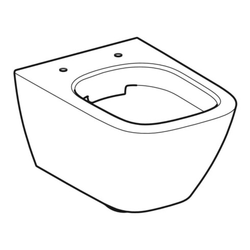 Geberit WC suspendu, cuvette à chasse profonde Smyle Square 4,5 l, vrk A, fermé, sans bride, blanc/KeraTe