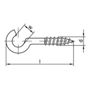 Gebogener Schraubhaken Typ 11 mit Holzschraubengewinde