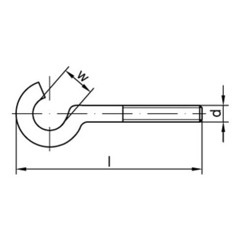 Gebogener Schraubhaken Typ 11E mit metrischem Gewinde
