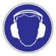 Gebotszeichen Gehörschutz benutzen D.200mm Folie selbstklebend blau/weiß-1