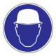 Gebotszeichen Kopfschutz benutzen D.200mm Folie selbstklebend blau/weiß-1
