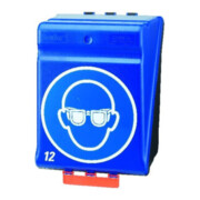 Gebra Box pour 12 lunettes de protection Secu-Box Maxi12 bleu 236×315×200 mm ABS-plastique