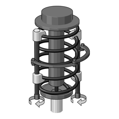 Gedore 1.78/S2 Tenditore a molla universale con staffa, 240 mm