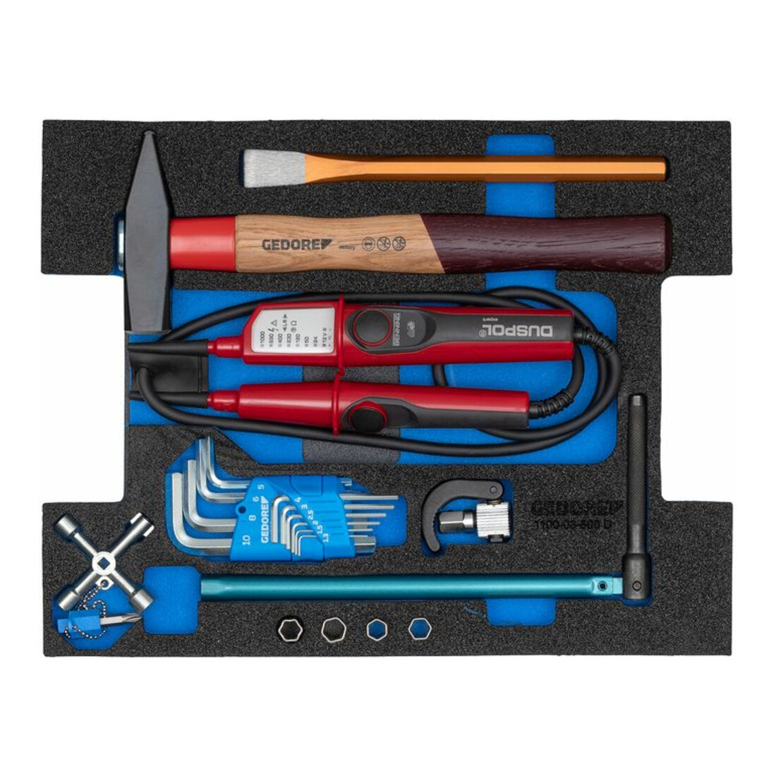 Gedore 1100-03 L-BOXX 136 mit Sortiment Sanitär 44-teilig