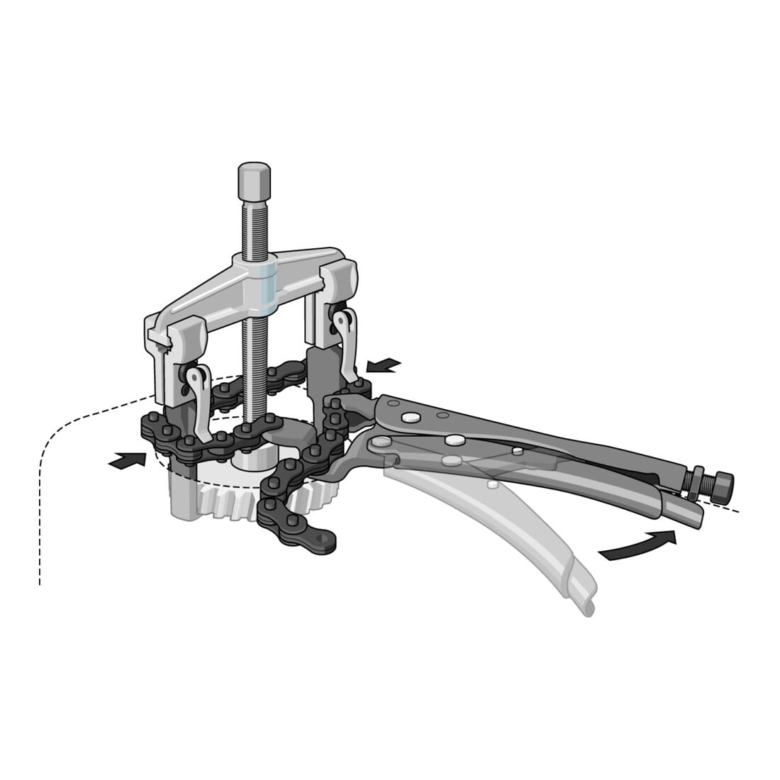 Gedore 136 K-105 Ketten-Gripzange