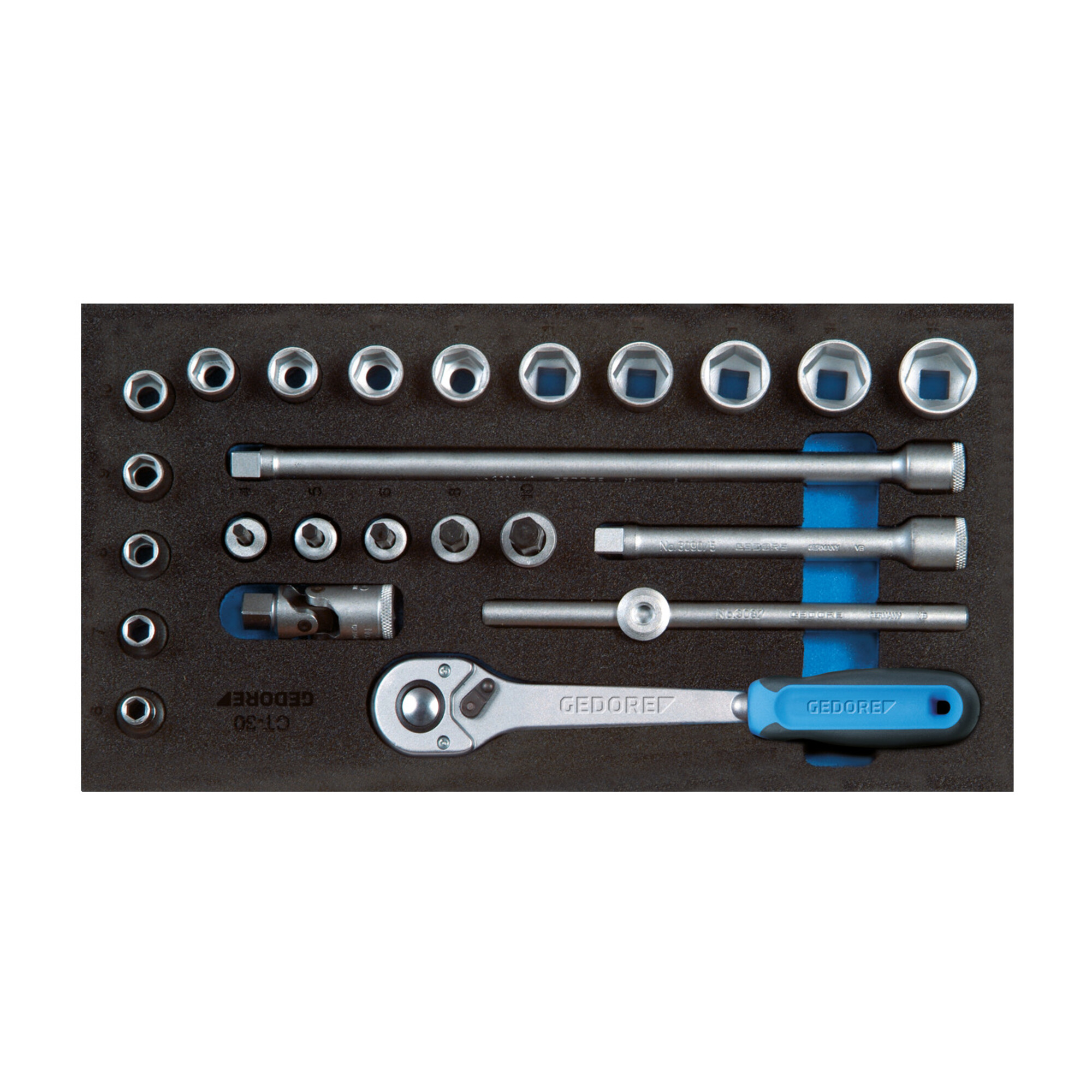 Gedore 1500 CT1-30 Steckschlüssel-Sortiment 3/8" in Check-Tool-Modul