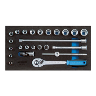Gedore 1500 CT1-30 Steckschlüssel-Sortiment 3/8" in Check-Tool-Modul