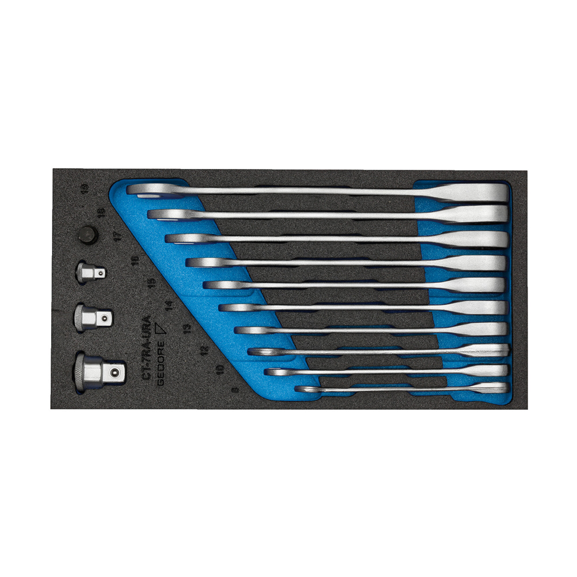 Gedore 1500 CT1-7 RA Satz Maulschlüssel mit Ringratsche in Check-Tool-Modul