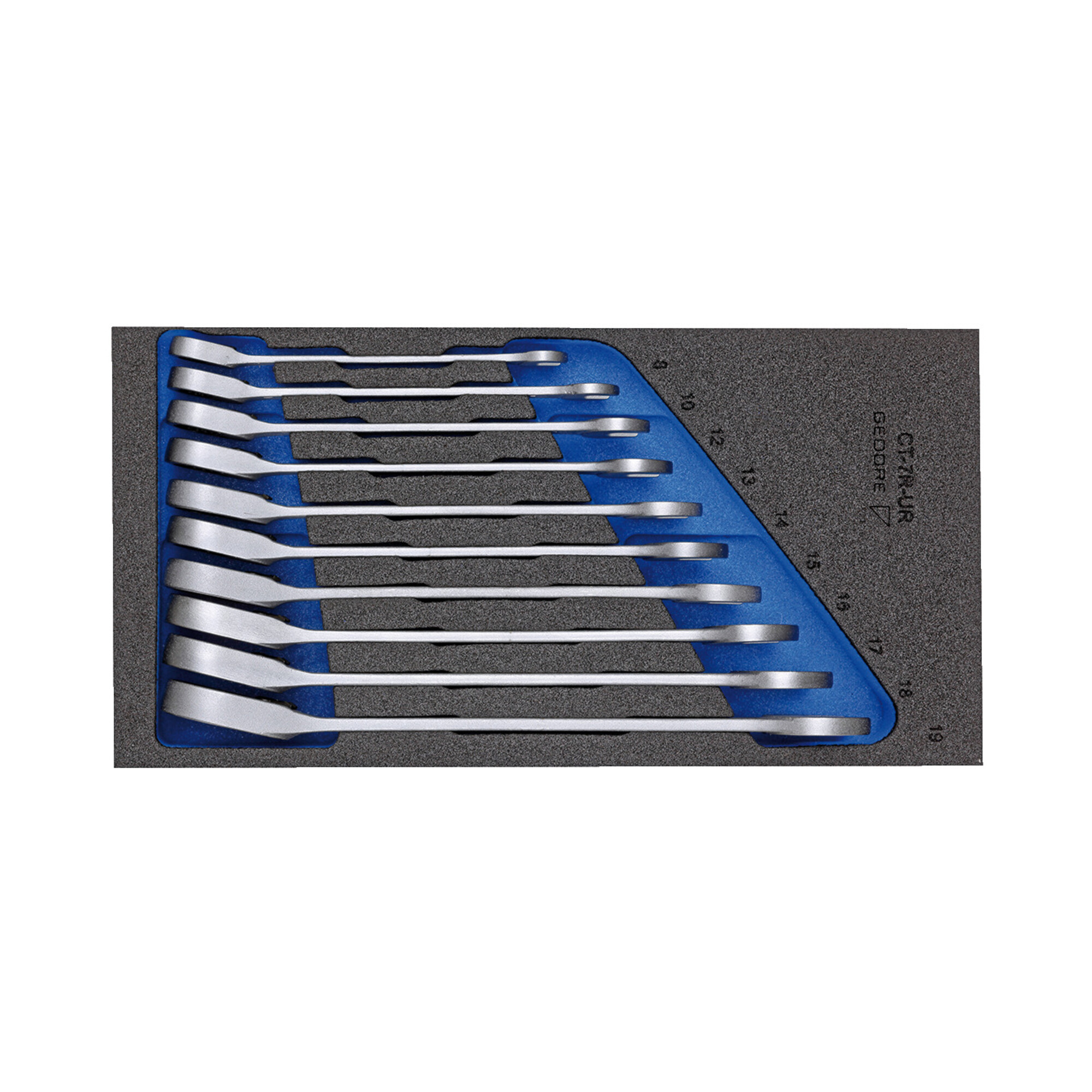 Gedore 1500 CT1-7 UR Satz Maulschlüssel mit Ringratsche umschaltbar in Check-Tool-Modul
