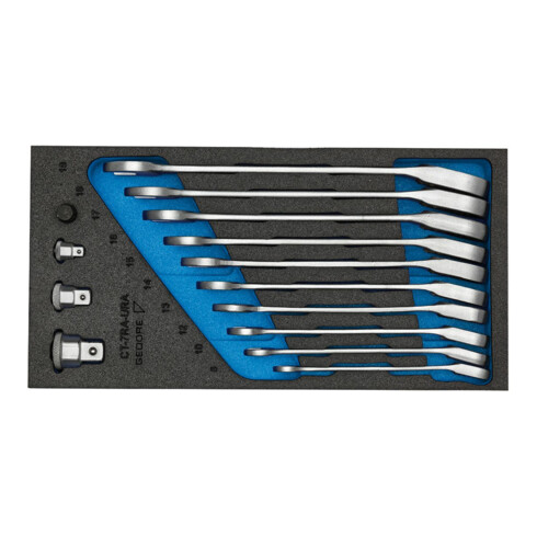 Gedore 1500 CT1-7 URA Set steeksleutels met omschakelbare ringsleutel in Check-Tool-module