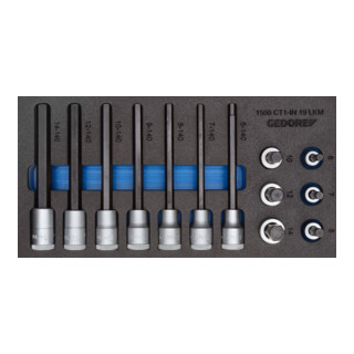 Gedore 1500 CT1-IN 19-delige LKM set schroevendraaierbits 1/2" in Check-Tool-module