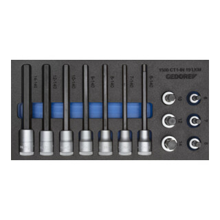 Gedore 1500 CT1-IN Set 19 inserti cacciavite LKM 1/2" in modulo Check-Tool