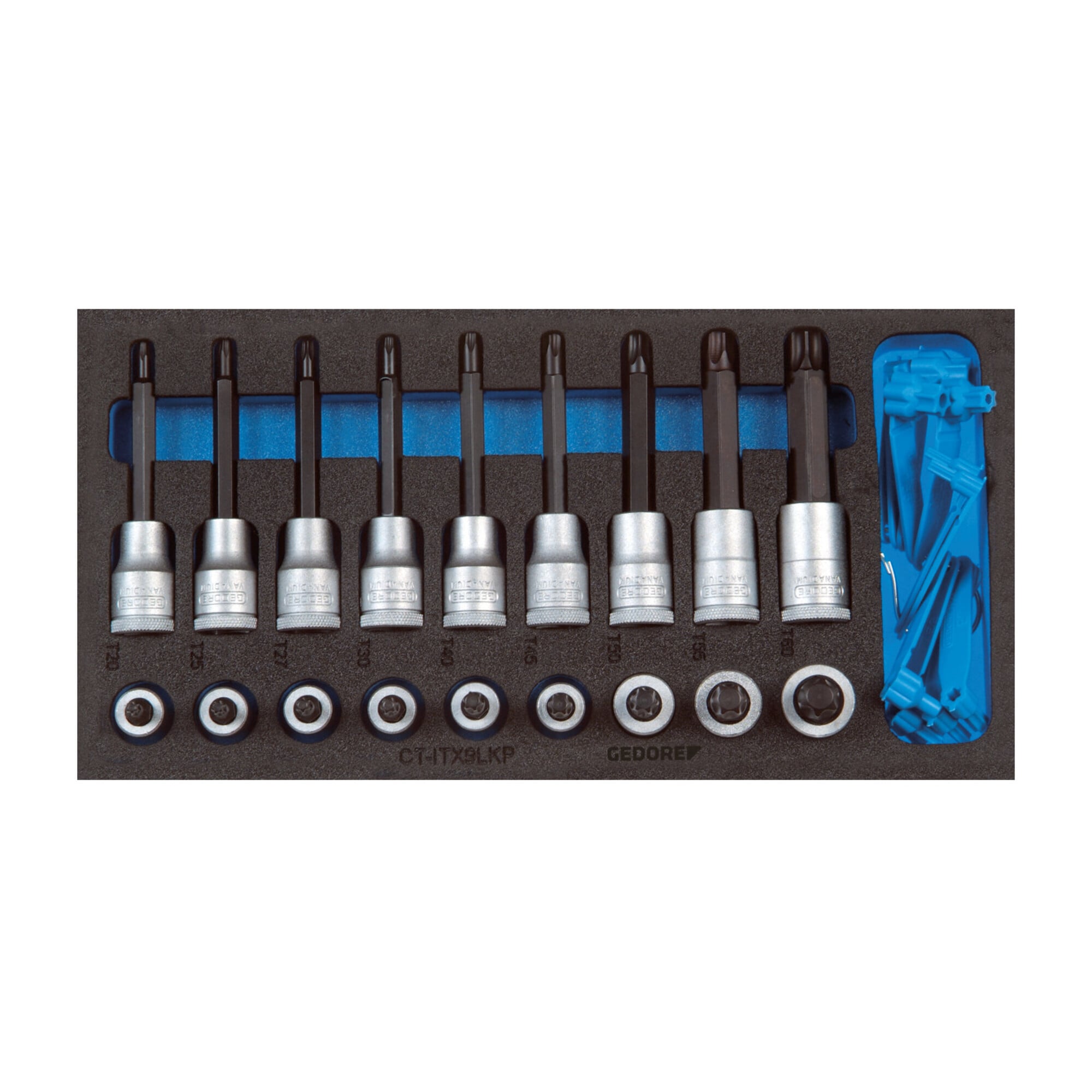Gedore 1500 CT1-ITX 19 LKP Satz Schraubendrehereinsätze 1/2" in Check-Tool-Modul