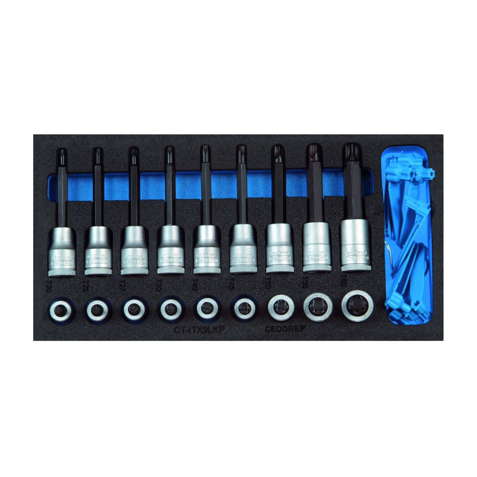 Gedore 1500 CT1-ITX 19 LKP Satz Schraubendrehereinsätze 1/2" in Check-Tool-Modul