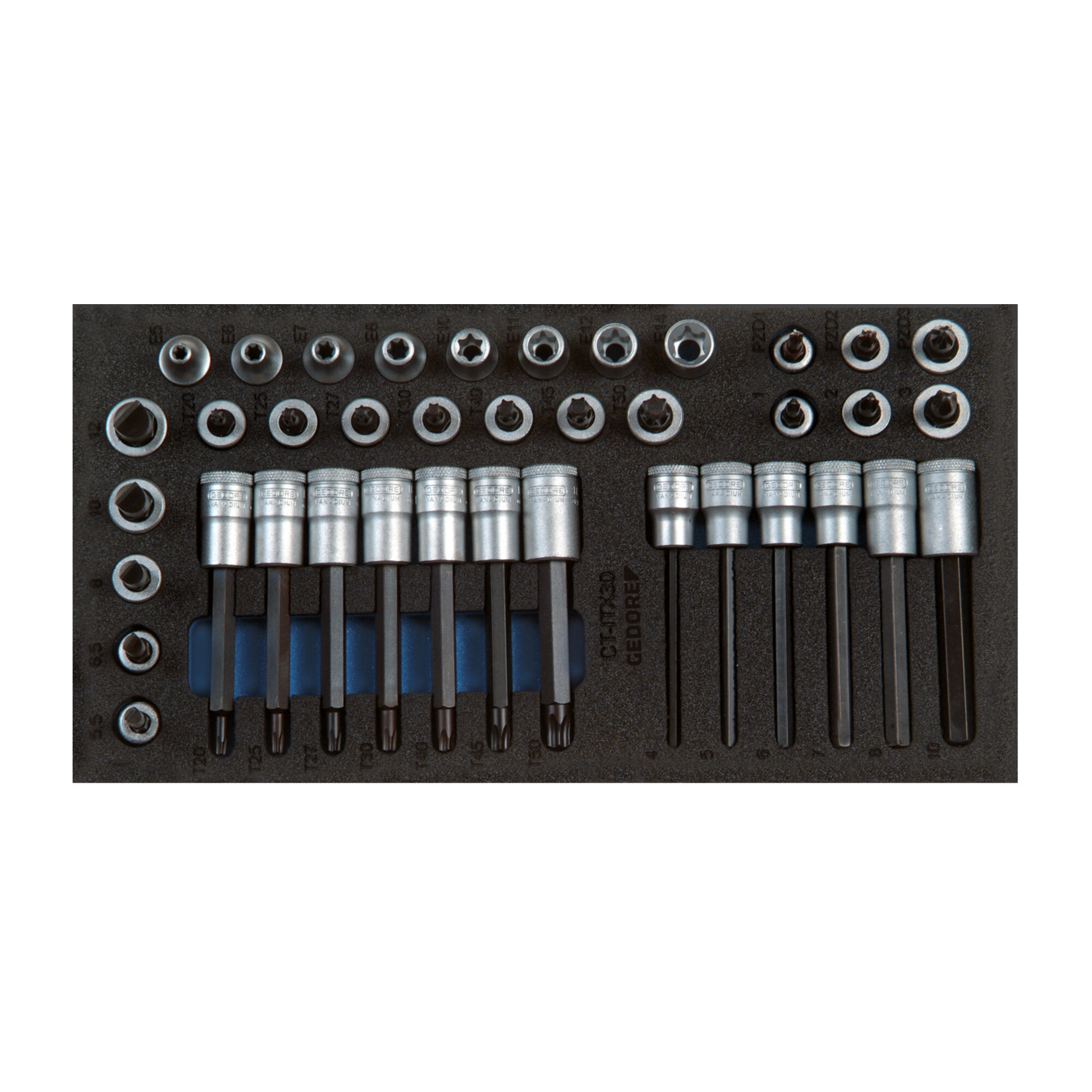 Gedore 1500 CT1-ITX 30 Satz Schraubendrehereinsätze 3/8" in Check-Tool-Modul