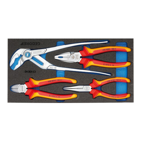 Gedore 1500 CT1-VDE 142 Set pinze VDE in modulo Check-Tool