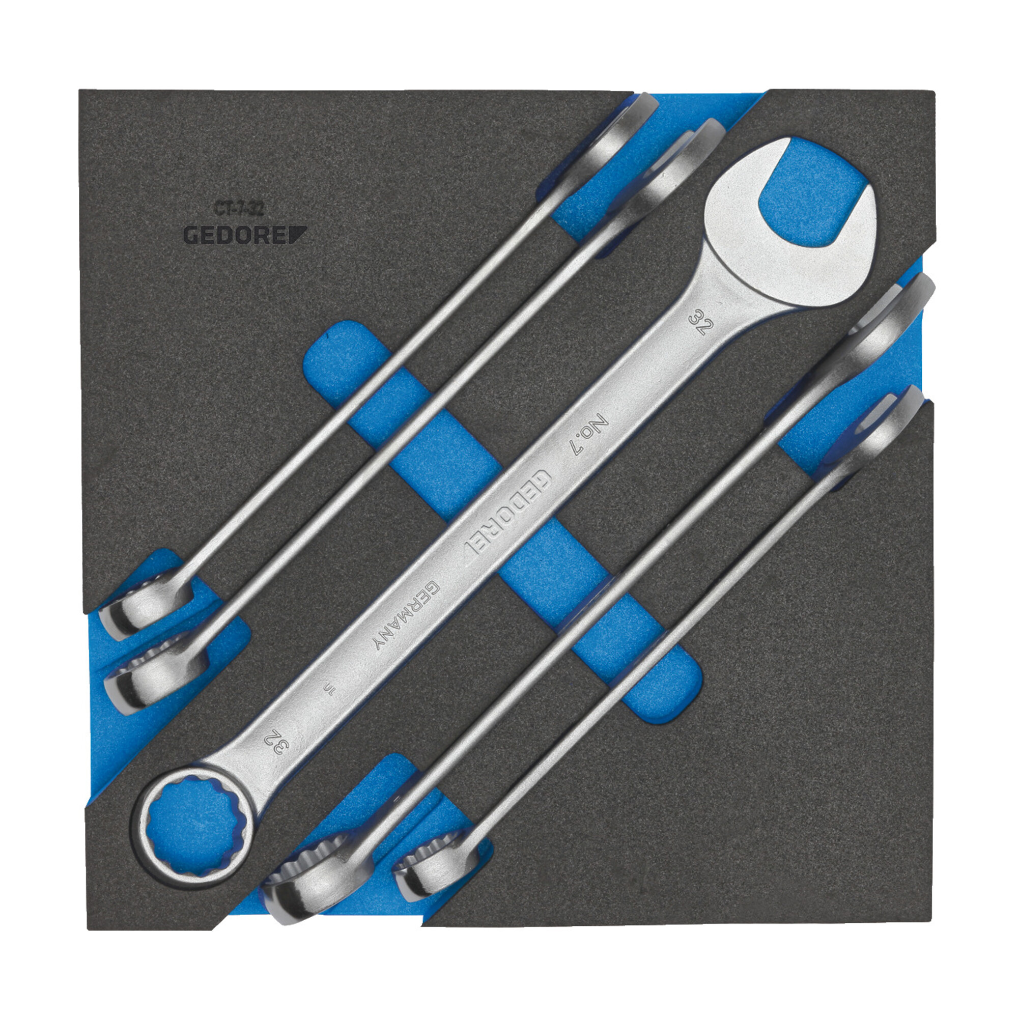 Gedore 1500 CT2-7-32 Ring-Maulschlüssel-Satz in Check-Tool-Modul