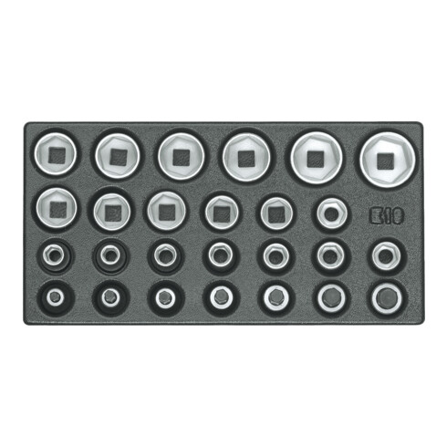 Gedore 1500 ES-19 Satz Steckschlüsseleinsätze 1/2", 6-kant, in 1/3 ES-Modul