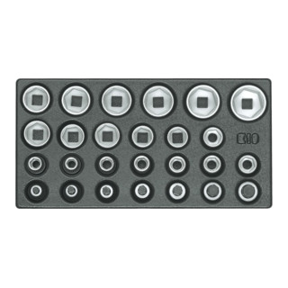 Gedore 1500 ES-19 Satz Steckschlüsseleinsätze 1/2", 6-kant, in 1/3 ES-Modul