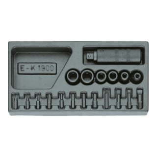 Gedore 1500 ES-K 1900 Schraubenlöser-Sortiment 1/2" in 1/3 ES-Modul