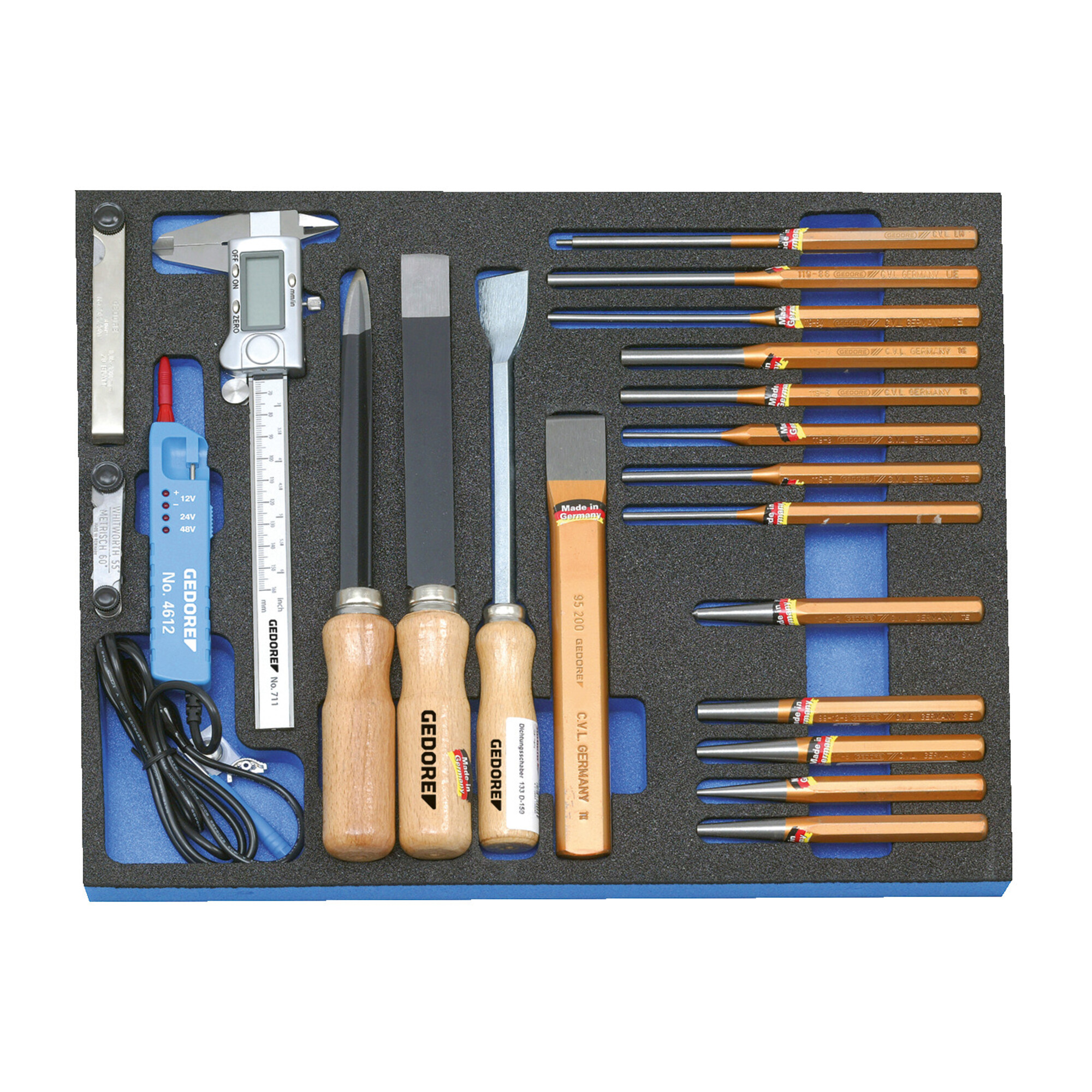Gedore 2005 CT2-119 Werkzeugsortiment in Check-Tool-Modul, 21-teilig