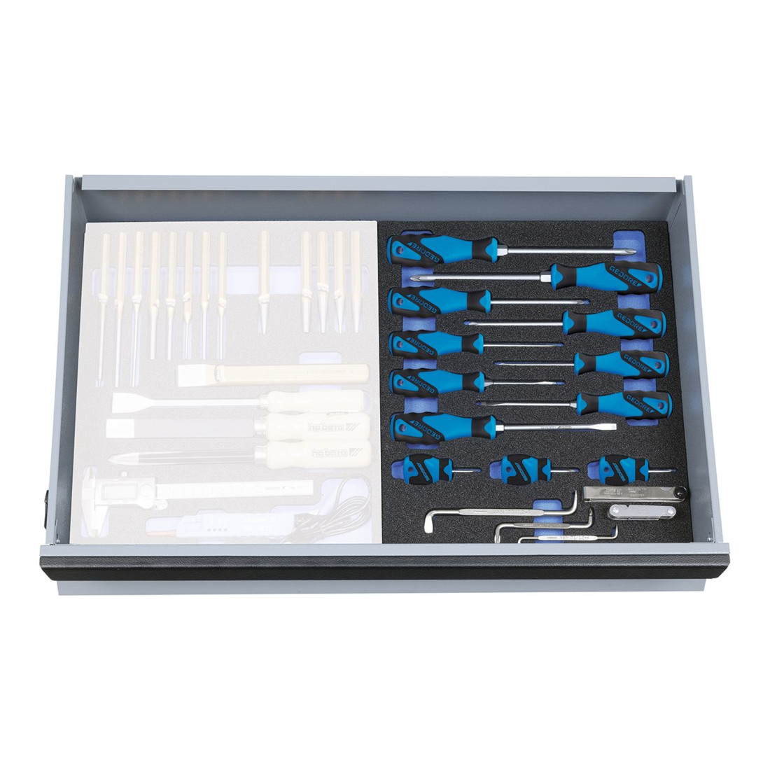 Gedore 2005 CT2-2160 Schraubendreher-Satz in Check-Tool-Modul, 15-teilig