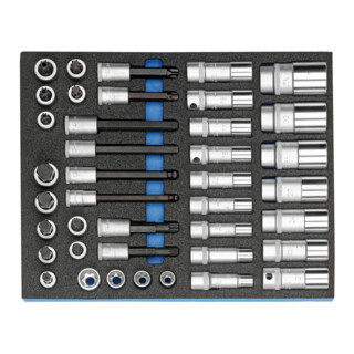 Gedore 2005 CT2-D 19L Steckschlüssel-Sortiment 1/2" in Check-Tool-Modul, 40-teilig