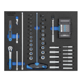 Gedore 2005 CT2-D 20 Steckschlüssel-Sortiment 1/4" in Check-Tool-Modul, 67-teilig