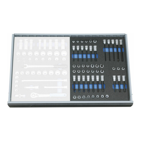 Gedore 2005 CT2-TX 30 Set chiavi a bussola 3/8" in modulo Check-Tool, 52 pezzi
